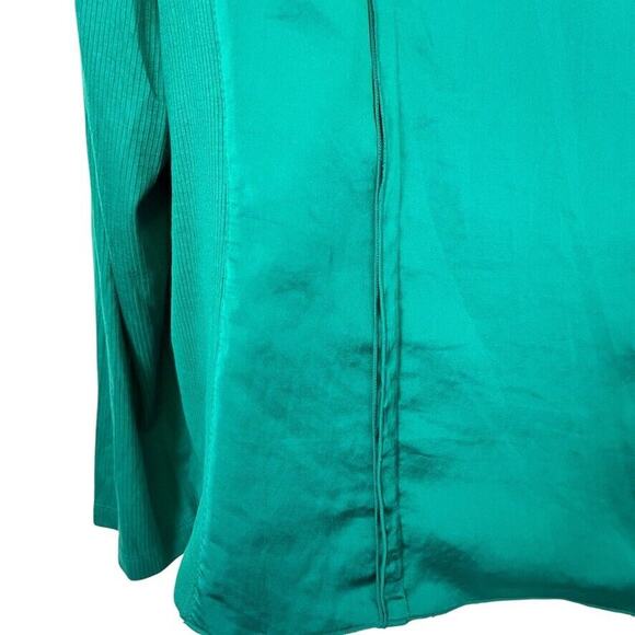 INC International Concepts Satin Long Sleeve Moto Jacket Asymmetrical Green 2X - Picture 12 of 16